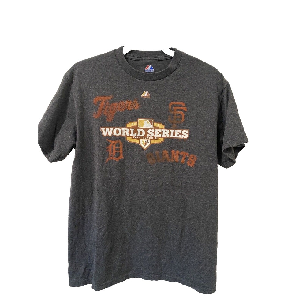 Majestic 2012 World Series Shirt Men's Medium Detroit Tigers Fall Classic Gray
